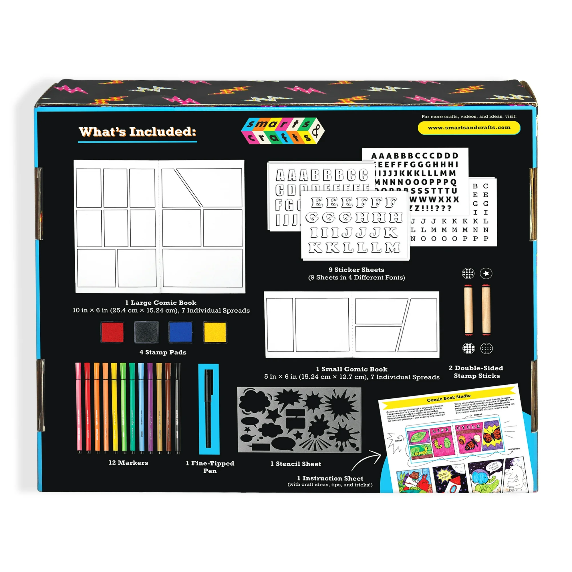 Kit de Estudio de Cómics para colorear de 31 piezas – Smarts & Crafts - Imagen 4