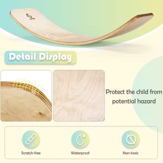 Tabla balance y multiusos, madera de 35″ para niños y adultos -Costway - Imagen 4