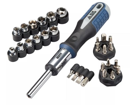 Juego de destornillador y dado 26 piezas Marca Blue Ridge