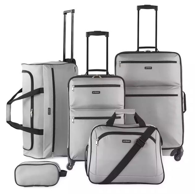 Juego de maletas de 5 piezas, color gris – Bowden Softside